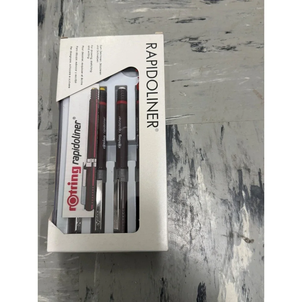 rOtring Rapidoliner Technical Pen Set Made in Germany Burgundy Drawing Sketching